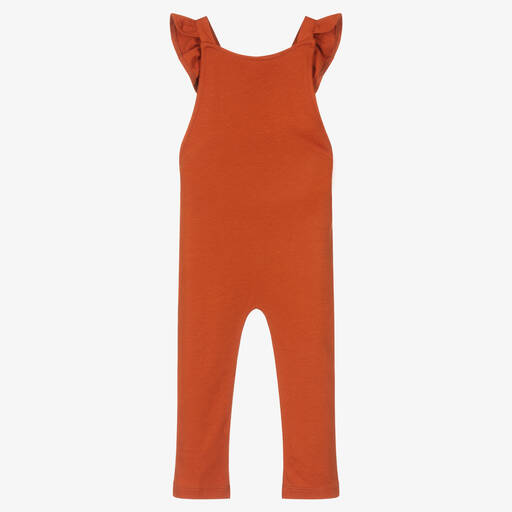 Bamboo Baby-Orange Organic Cotton Jumpsuit | Childrensalon Outlet