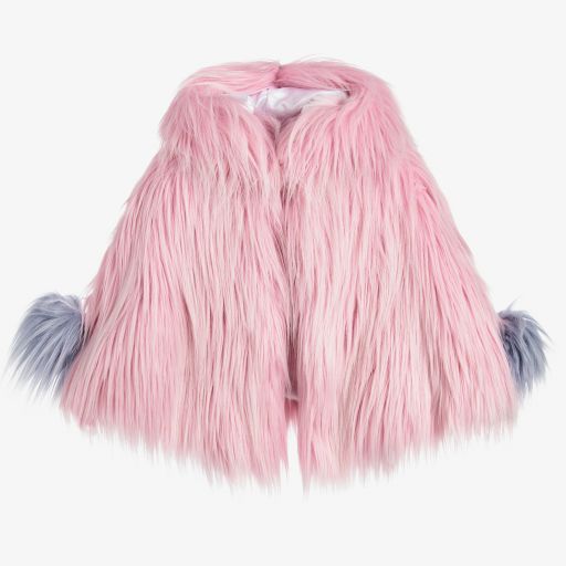 Bandits-Girls Pink Furry Cape  | Childrensalon Outlet