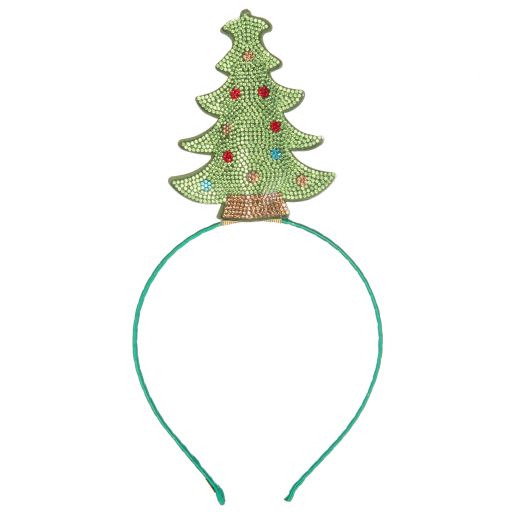 Bari Lynn-Grüner Haarreif mit Weihnachtsbaum | Childrensalon Outlet