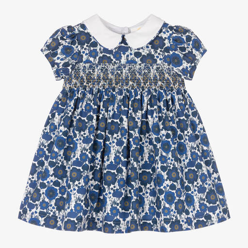 Beatrice & George X Childrensalon-Gesmoktes Babykleid mit Sybil-Print | Childrensalon Outlet