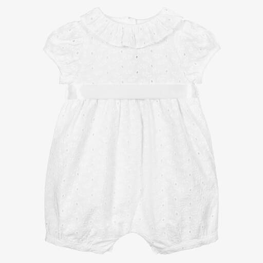 Beatrice & George-Baby Girls White Broderie Anglaise Shortie | Childrensalon Outlet