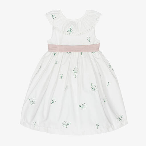 Beatrice & George-Weißes Baumwollkleid für Babys (M) | Childrensalon Outlet