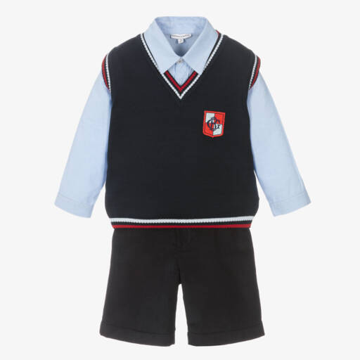 Beatrice & George-Комплект с синими шортами из хлопка | Childrensalon Outlet