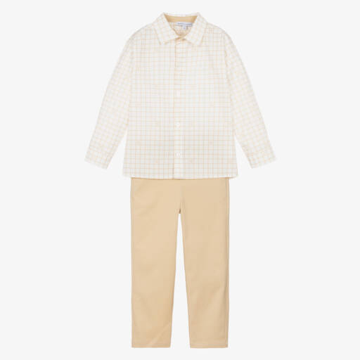 Beatrice & George-Boys Cotton Check Shirt Set | Childrensalon Outlet