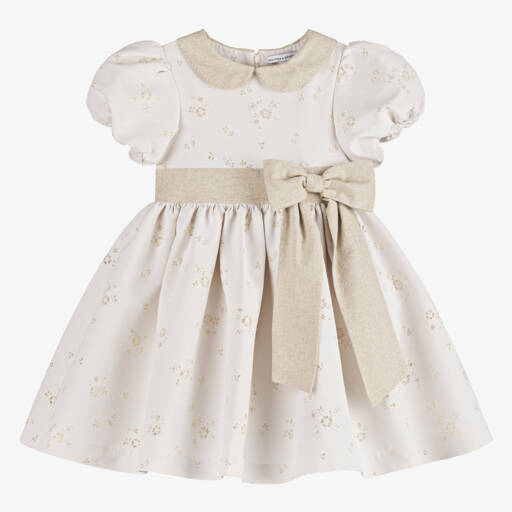 Beatrice & George-Элегантное кремовое платье с цветочным узором для девочек | Childrensalon Outlet