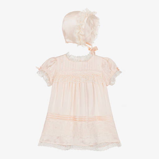 Beatrice & George-Girls Peach Satin Dress Ensemble | Childrensalon Outlet