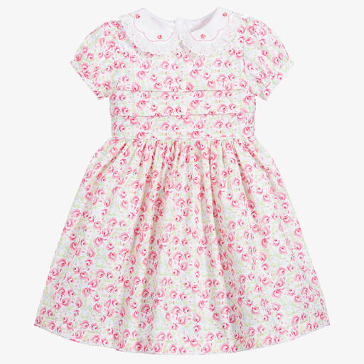 Beatrice & George-Robe fleurie rose en coton pour fille | Childrensalon Outlet