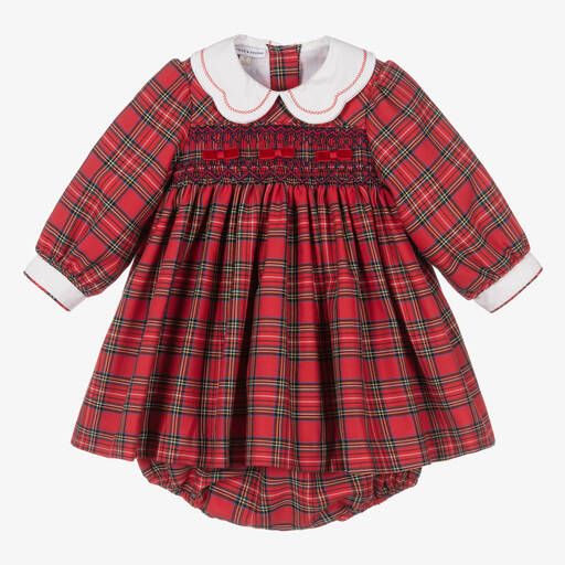 Beatrice & George-Красное платье из шотландки со сборками | Childrensalon Outlet