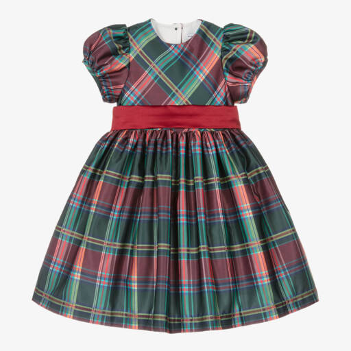 Beatrice & George-Праздничное платье из атласной ткани в клетку для девочек | Childrensalon Outlet