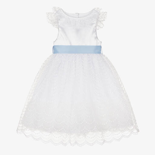 Beatrice & George-Белое платье из тюля с вышивкой | Childrensalon Outlet
