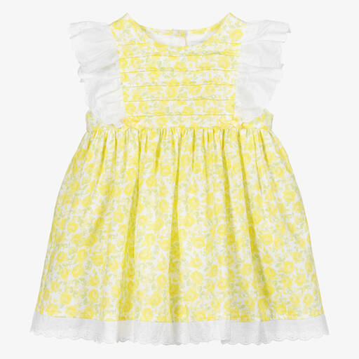 Beatrice & George-Желтое хлопковое платье в цветочек | Childrensalon Outlet