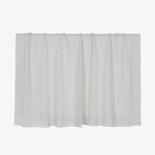 Beatrice & George-Серое трикотажное одеяло из шерсти с кашемиром (100см) | Childrensalon Outlet