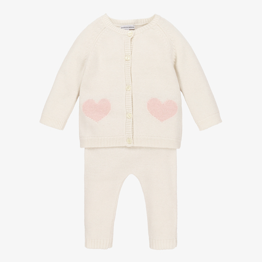 Beatrice & George-Ivory Wool Baby Trouser Set | Childrensalon Outlet