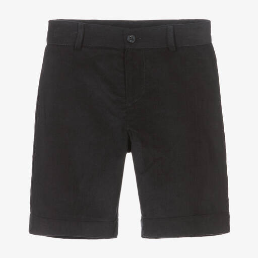 Beatrice & George-Navy Blue Cotton Corduroy Shorts | Childrensalon Outlet