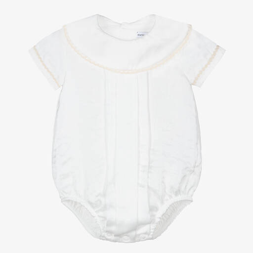 Beatrice & George-White Cotton Baby Shortie | Childrensalon Outlet