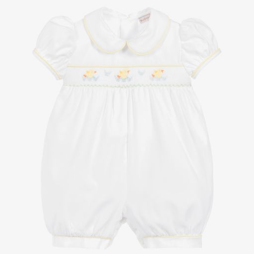 Beatrice & George-White Cotton Baby Shortie | Childrensalon Outlet