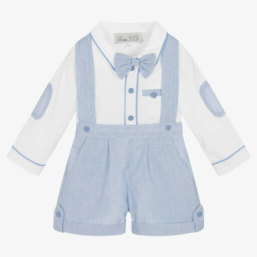 Beau KiD-Baby Boys Blue Cotton Shorts Set | Childrensalon Outlet