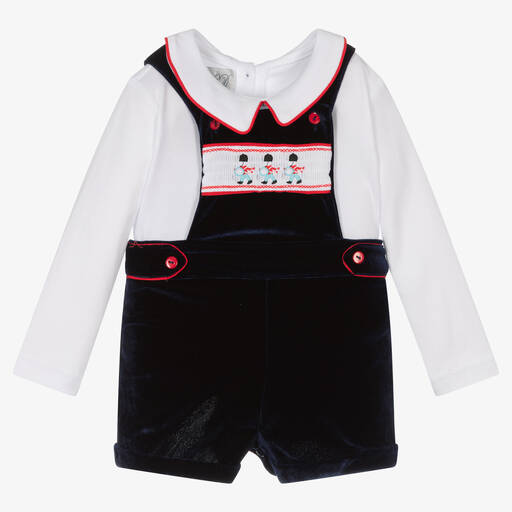 Beau KiD-Baby Boys Blue Dungaree Set | Childrensalon Outlet