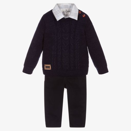 Beau KiD-Baby Boys Blue Trouser Set | Childrensalon Outlet