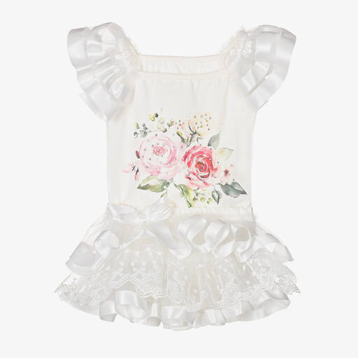 Beau KiD-Baby Girls Ivory Roses Cotton Skirt Set | Childrensalon Outlet