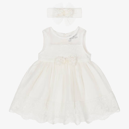 Beau KiD-Baby Girls Ivory Tulle Dress Set | Childrensalon Outlet