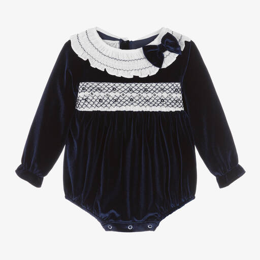 Beau KiD-Синий бархатный песочник | Childrensalon Outlet