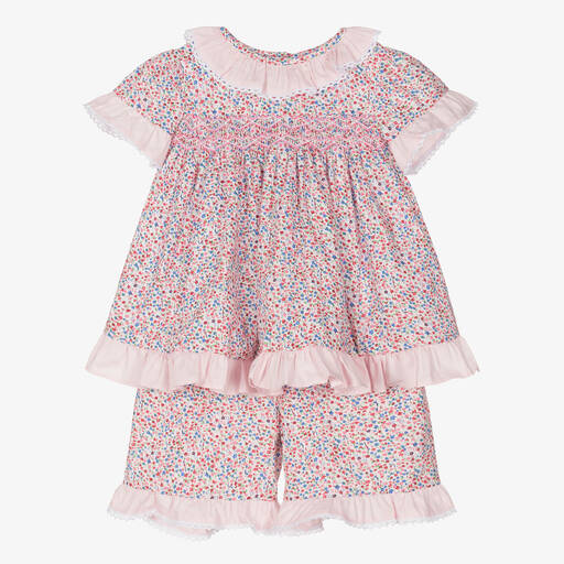 Beau KiD-Розовое платье и шорты из хлопка в цветочек | Childrensalon Outlet