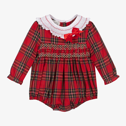 Beau KiD-Combi-short écossaise rouge Bébé fille | Childrensalon Outlet