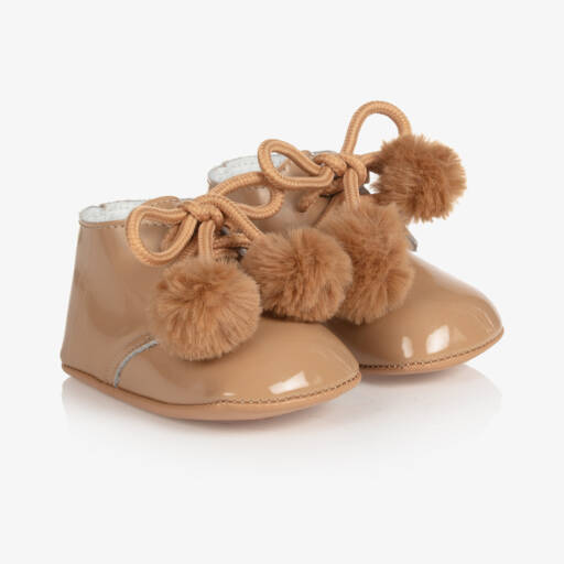 Beau KiD-Boys Beige Patent Pre-Walker Shoes | Childrensalon Outlet