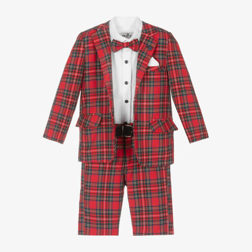 Beau KiD-Boys Classic Red Plaid Ensemble | Childrensalon Outlet