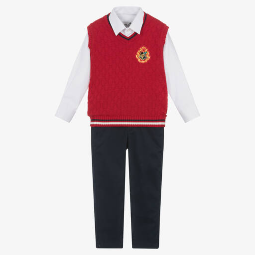 Beau KiD-Boys Red & Navy Blue Trouser Set  | Childrensalon Outlet