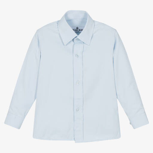 Beau KiD-Boys Soft Blue Cotton Blend Shirt | Childrensalon Outlet