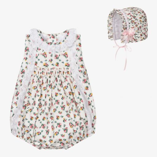 Beau KiD-Floral Cotton Baby Shortie Set | Childrensalon Outlet