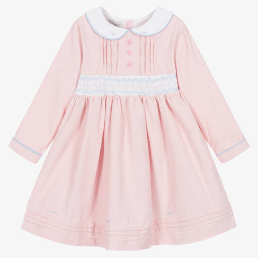 Beau KiD-Girls Blush Smocked Corduroy Frock | Childrensalon Outlet