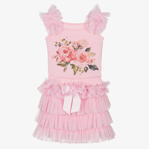 Beau KiD-طقم تول مزين بالزهور للبنات | Childrensalon Outlet