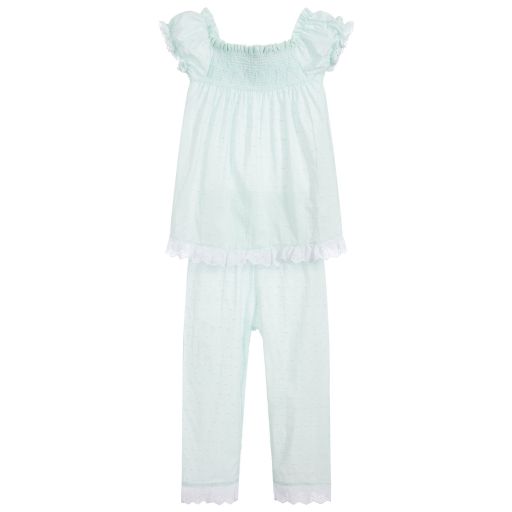 Beau KiD-Girls Green Cotton Pyjamas | Childrensalon Outlet