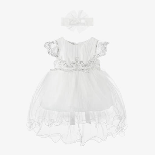 Beau KiD-Girls Ivory Dress & Headband Ensemble | Childrensalon Outlet