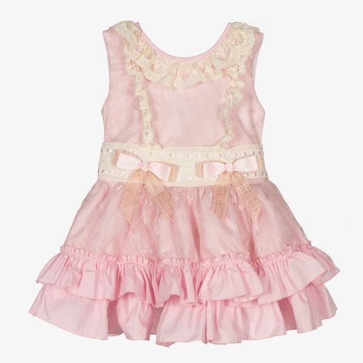 Beau KiD-Spitzenkleid in Rosa und Elfenbein (M)  | Childrensalon Outlet