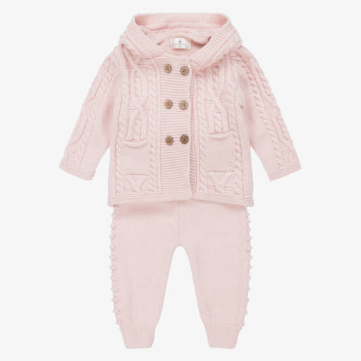 Beau KiD-Girls Pink Knit Cardigan Set | Childrensalon Outlet