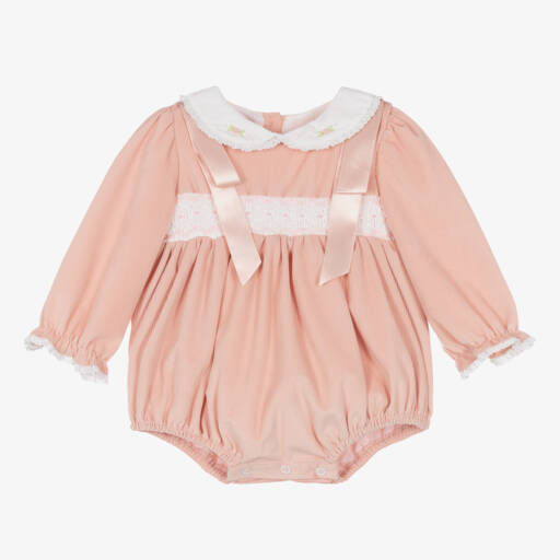 Beau KiD-Girls Pink Velvet Babysuit | Childrensalon Outlet