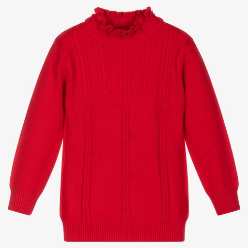 Beau KiD-Girls Red Knitted Sweater | Childrensalon Outlet