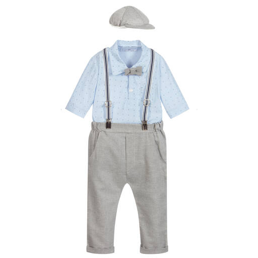 Beau KiD-Комплект из серого топа и синих брюк | Childrensalon Outlet