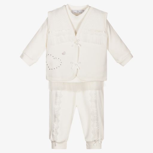 Beau KiD-Ivory Diamanté Trouser Set | Childrensalon Outlet