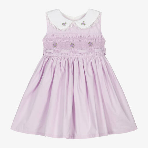 Beau KiD-Лиловое платье из хлопка с вышивкой для девочек | Childrensalon Outlet