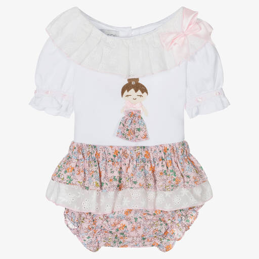 Beau KiD-Pink Cotton Baby Shorts Set | Childrensalon Outlet