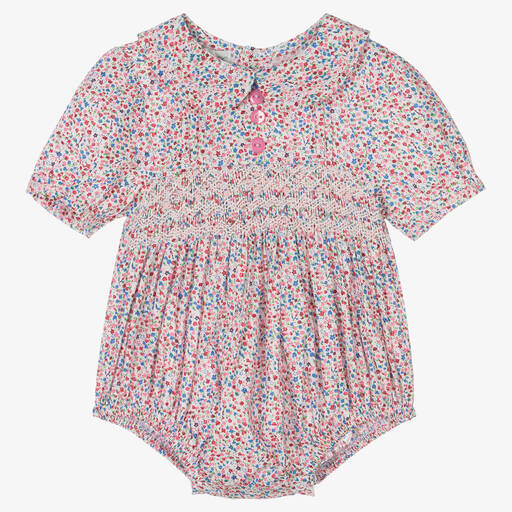 Beau KiD-Pink Floral Cotton Baby Shortie | Childrensalon Outlet