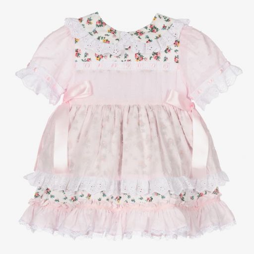 Beau KiD-Pink Plumeti Floral Dress  | Childrensalon Outlet