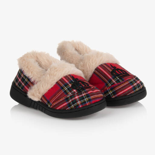 Beau KiD-Red Tartan Slippers | Childrensalon Outlet