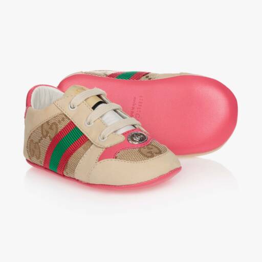 Gucci-Beige GG Pre-Walker Shoes | Childrensalon Outlet