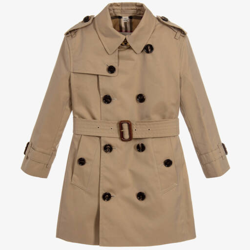 Burberry-Beige Heritage Trench Coat | Childrensalon Outlet